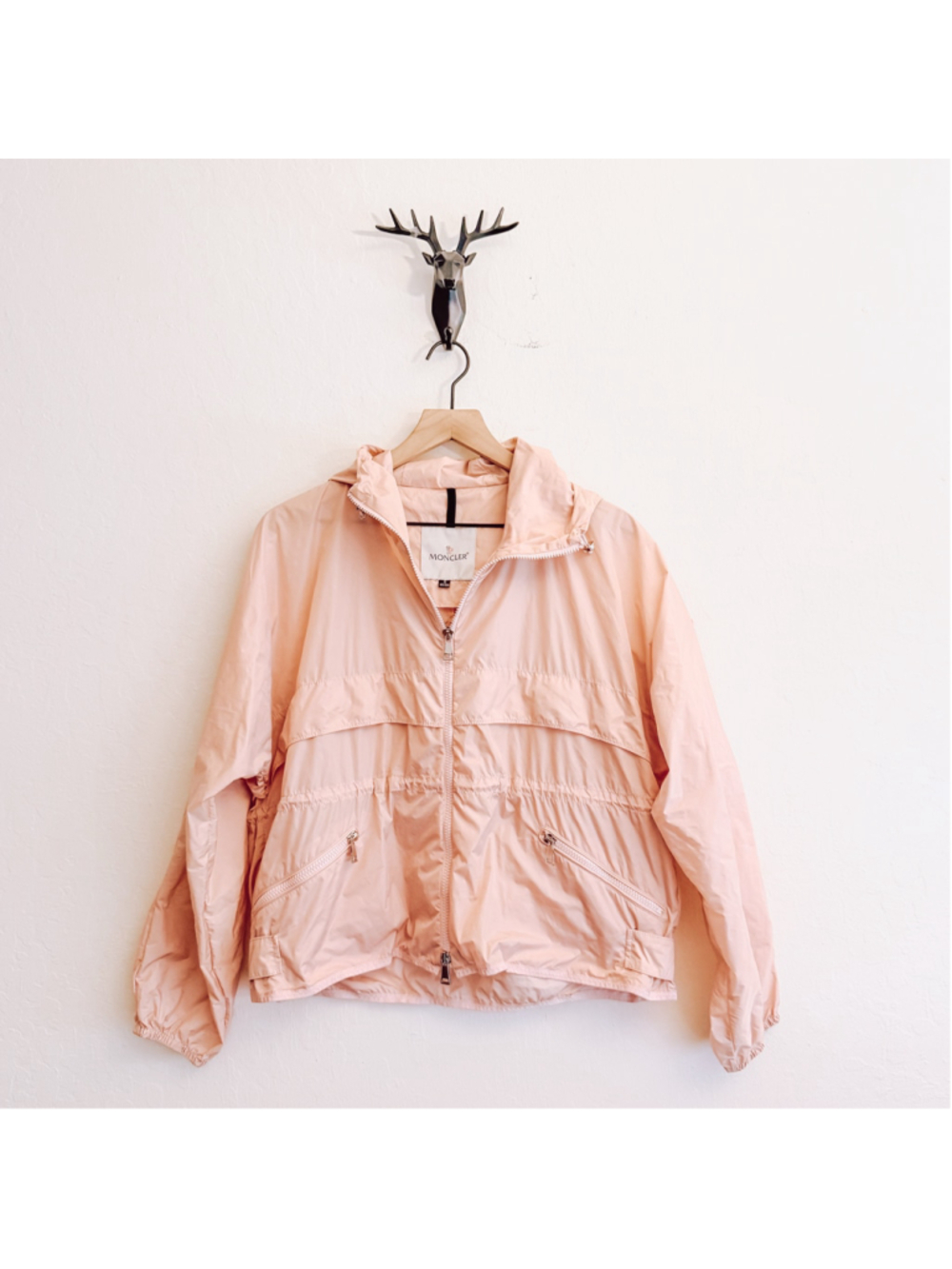 Women's Moncler Lightweight Windbreaker Jacket Pink Size Small